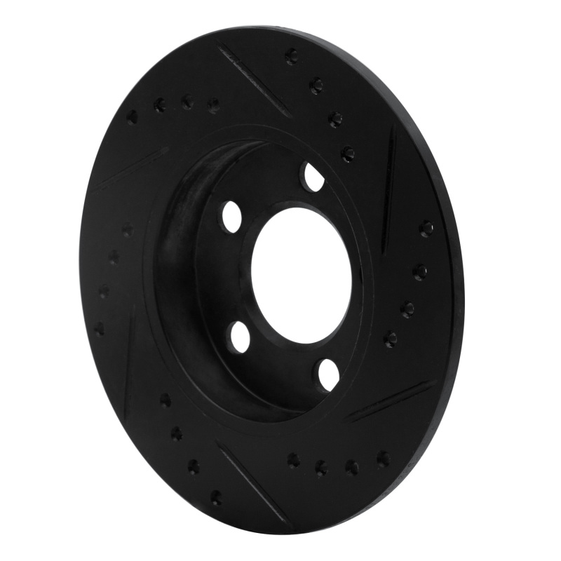 Audi TT Quattro Brake Rotor (1) - Rear Left - R1 Concepts - Drilled & Slotted - Black - `01-`06